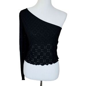 NWT Good Luck Gem One Shoulder Top Size Large